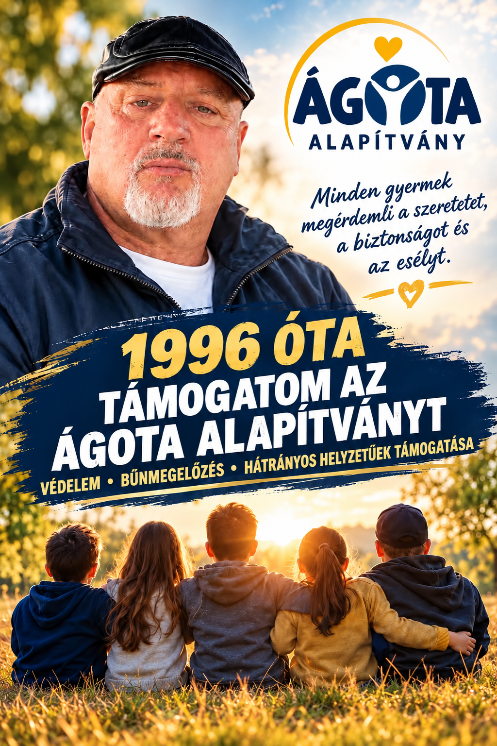 Az ÁGOTA Alapítvány támogatásáról szóló személyes bemutatkozó plakát